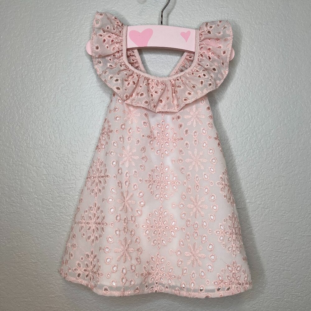 Pink dress with ruffle baby size 12 months